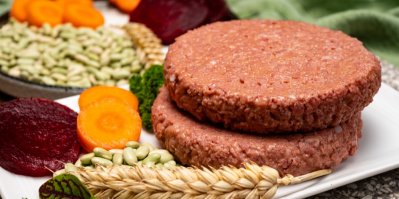Falešné maso na hamburger s obilným klasem